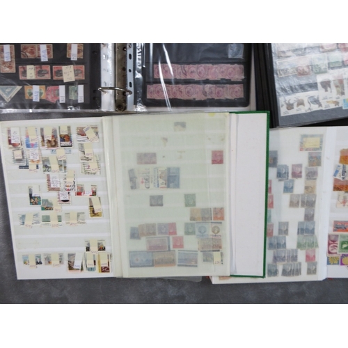 176 - SEVEN STAMP ALBUM / STOCKBOOKS, containing mostly foreign stamps