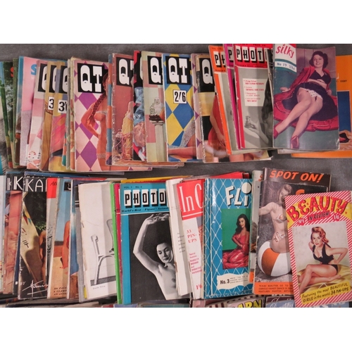 221 - A TRAY OF MAINLY 1950s / 1960s GLAMOUR MAGAZINES, to include 39 x Photoart, 27 x Carnival, 28 x '66'... 