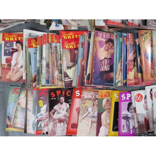 223 - A TRAY CONTAINING MAINLY 1950s & 1960s GLAMOUR MAGAZINES, to inlcude 62 x Span including number 1,2,... 