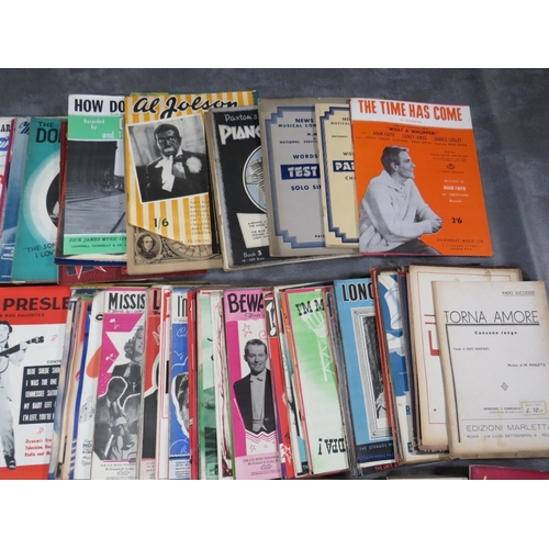 228 - TWO TRAYS OF SHEET MUSIC, to include Elvis Presley, Gerry & the Pacemakers, Billy J Kramer, Beatles,... 