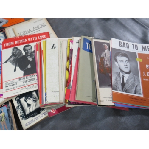 228 - TWO TRAYS OF SHEET MUSIC, to include Elvis Presley, Gerry & the Pacemakers, Billy J Kramer, Beatles,... 