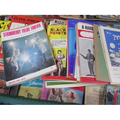 228 - TWO TRAYS OF SHEET MUSIC, to include Elvis Presley, Gerry & the Pacemakers, Billy J Kramer, Beatles,... 