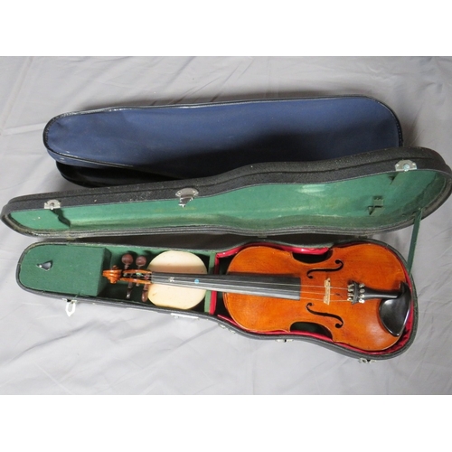 229 - A SMALL CASED VIOLIN