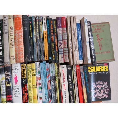 191 - THREE TRAYS OF VINTAGE HARDBACK AND PAPERBACK BOOKS, to include crime novels - James Hadley Chase et... 