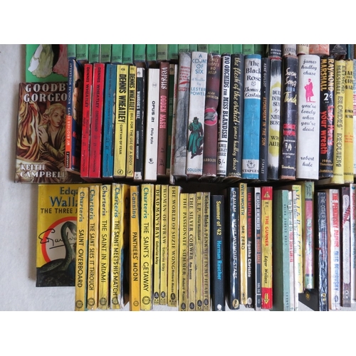 191 - THREE TRAYS OF VINTAGE HARDBACK AND PAPERBACK BOOKS, to include crime novels - James Hadley Chase et... 