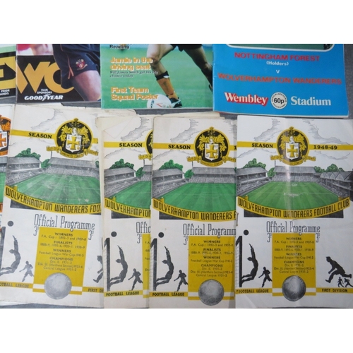 236 - A SELECTION OF VINTAGE WOLVERHAMPTON WANDERERS FOOTBALL PROGRAMMES, to include four from the 1948 / ... 