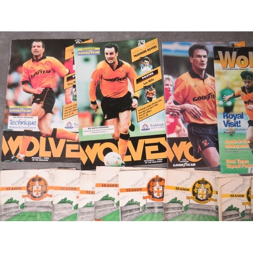 236 - A SELECTION OF VINTAGE WOLVERHAMPTON WANDERERS FOOTBALL PROGRAMMES, to include four from the 1948 / ... 