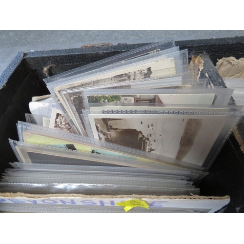 211 - A LARGE TRAY OF BRITISH POSTCARDS, sorted by country / area, with many vintage examples, postcards c... 