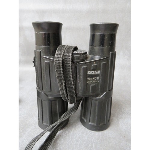 235 - A PAIR OF CASED ZEISS BINOCULARS, WEST GERMANY, 10 x 40 B