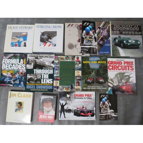 196 - A QUANTITY OF MOTOR SPORT BOOKS, to include 'Mon Ami Mate', 'The Glory of Goodwood', etc. (14)