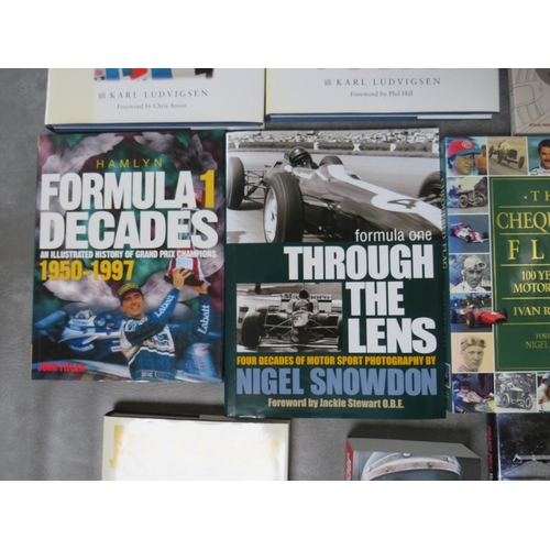 196 - A QUANTITY OF MOTOR SPORT BOOKS, to include 'Mon Ami Mate', 'The Glory of Goodwood', etc. (14)