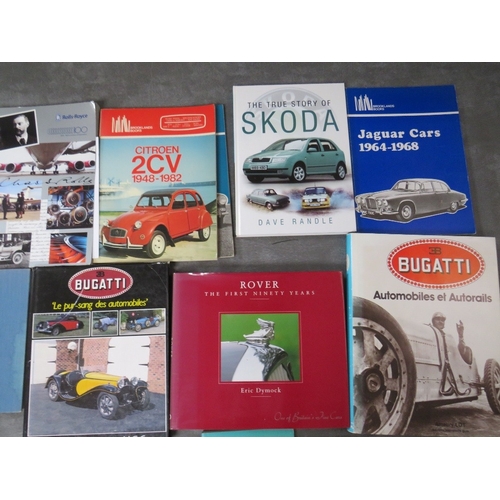 197 - A QUANTITY OF BOOKS ON MOTORING MANUFACTURERS, mainly Bugatti, Rolls Royce, (15)