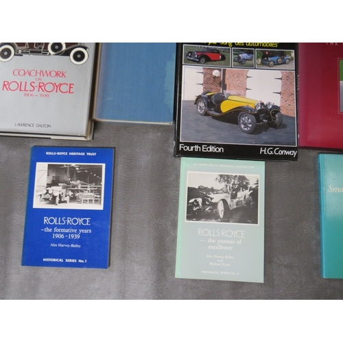 197 - A QUANTITY OF BOOKS ON MOTORING MANUFACTURERS, mainly Bugatti, Rolls Royce, (15)