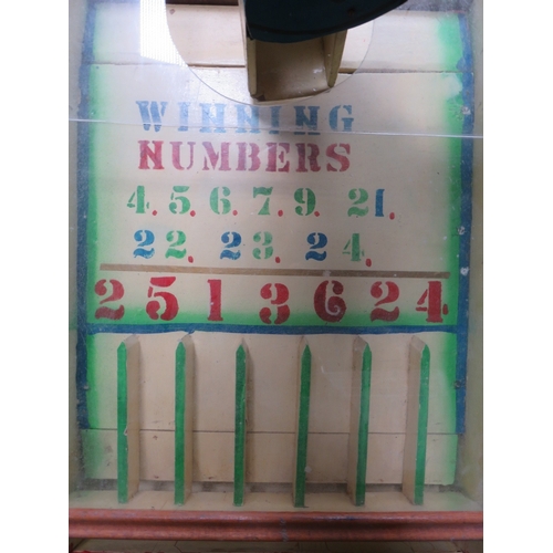 516 - A 'WINNING NUMBERS' ARCADE GAME, with hand-painted Mickey Mouse moving mascot, constructed mainly fr... 