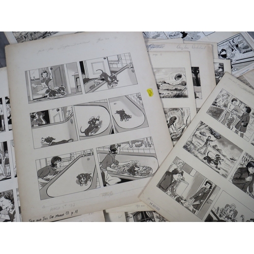 304 - A QUANTITY OF ORIGINAL COMIC ART WORKS ON CARD FOR JACK AND JILL WEEKLY, Annual and Holiday Special ... 