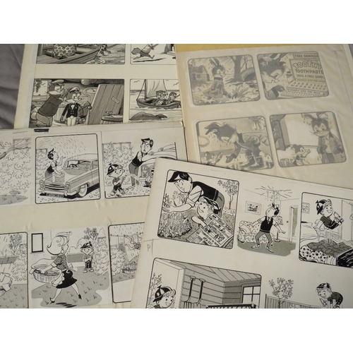 304 - A QUANTITY OF ORIGINAL COMIC ART WORKS ON CARD FOR JACK AND JILL WEEKLY, Annual and Holiday Special ... 