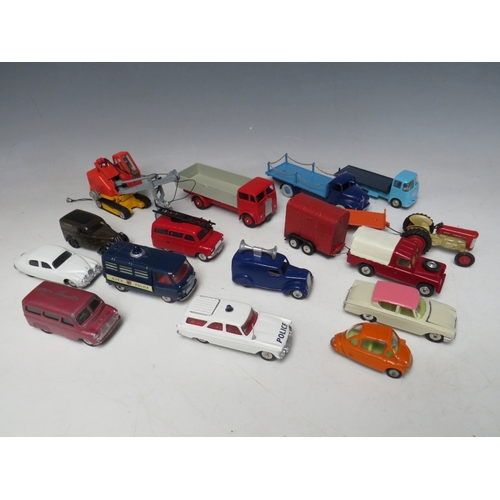 443 - A TRAY OF PLAYWORN VEHICLES BY MAINLY CORGI, Lesney Triang etc., to include vintage examples, Corgi ... 