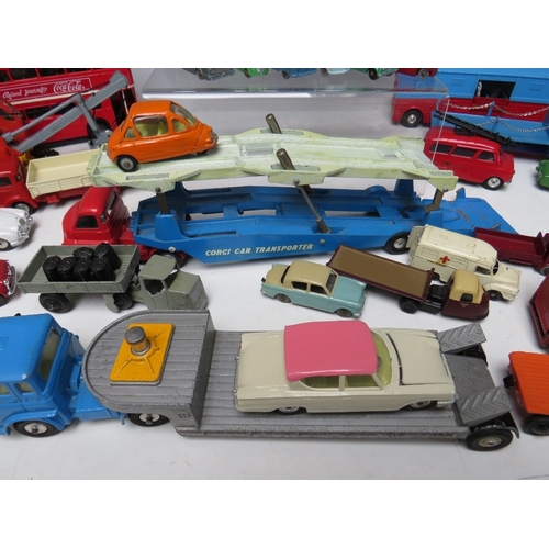 443 - A TRAY OF PLAYWORN VEHICLES BY MAINLY CORGI, Lesney Triang etc., to include vintage examples, Corgi ... 