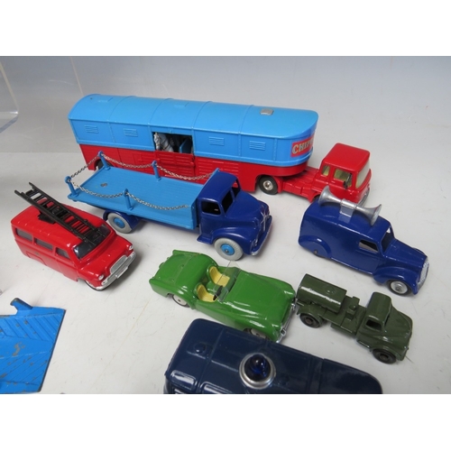 443 - A TRAY OF PLAYWORN VEHICLES BY MAINLY CORGI, Lesney Triang etc., to include vintage examples, Corgi ... 