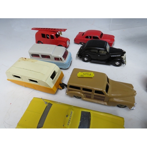 446 - A TRAY CONTAINING FORTY FOUR VINTAGE DINKY VEHICLES, to include Leyland Comet, observation coach, Co... 