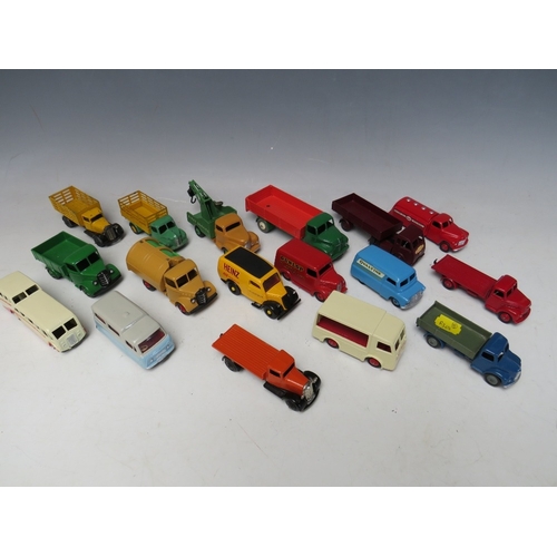 446 - A TRAY CONTAINING FORTY FOUR VINTAGE DINKY VEHICLES, to include Leyland Comet, observation coach, Co... 