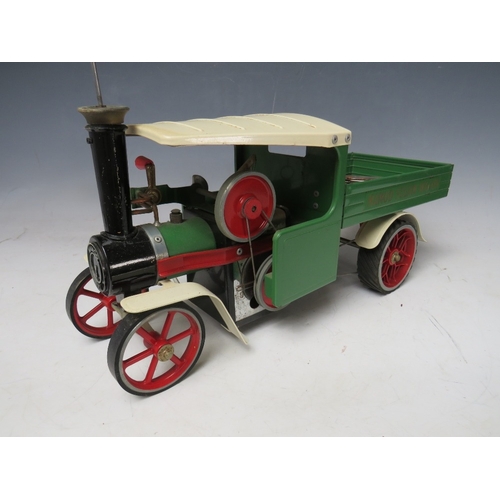 371 - A BOXED MAMOD STEAM WAGON SW1, to include spirit lamp and detachable steering extension