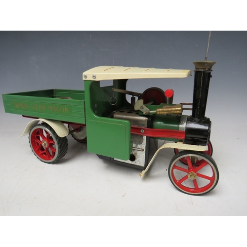 371 - A BOXED MAMOD STEAM WAGON SW1, to include spirit lamp and detachable steering extension