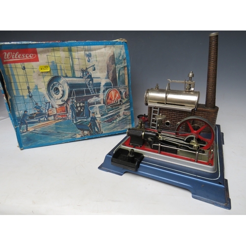 376 - A BOXED WILESCO D16 STATIC STATIONARY STEAM ENGINE