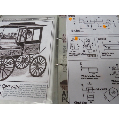 382 - A POPCORN ENGINE ON WOODEN PLINTH, with build instructions / plans