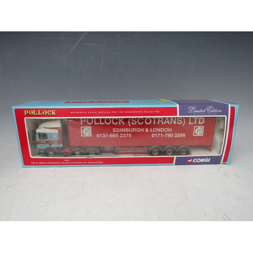 453 - FOUR BOXED CORGI 1:50 SCALE ARTICULATED LORRIES AND TRAILERS, to include Pollock ERF 75204, HJ Van B... 