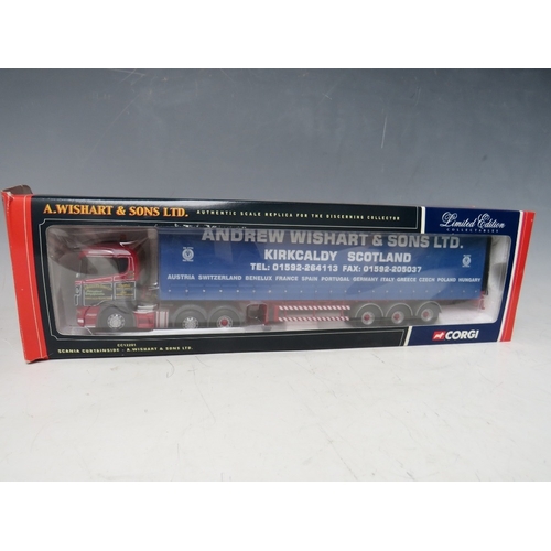 456 - FOUR BOXED CORGI 1:50 SCALE ARTICULATED LORRIES AND TRAILERS, to include Jones International Scania ... 