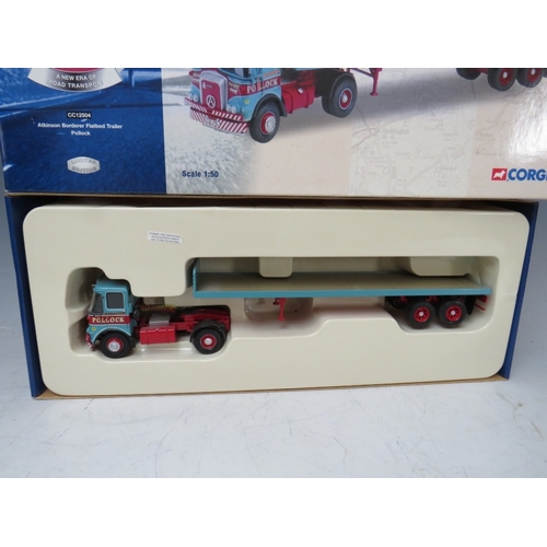 458 - FOUR CORGI 1:50 SCALE ARTICULATED LORRIES AND TRAILERS,to include boxed Kings of the Road Pollock At... 