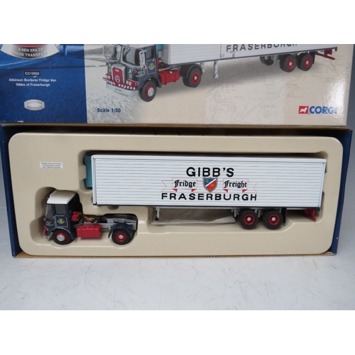 458 - FOUR CORGI 1:50 SCALE ARTICULATED LORRIES AND TRAILERS,to include boxed Kings of the Road Pollock At... 