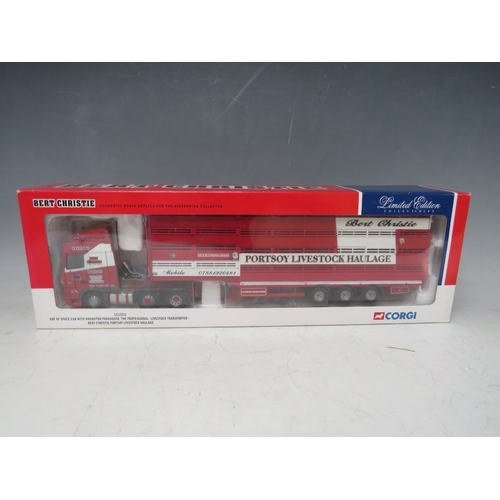 461 - THREE BOXED CORGI 1:50 SCALE ARTICULATED LORRIES AND TRAILERS, to include Marshalls Scania dropside ... 