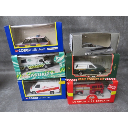 474 - A TRAY OF MIXED BOXED DIE CAST VEHICLES, to include Corgi Stirlings choice, Corgi Tellus Midland Red... 