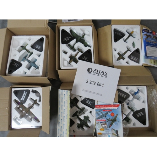 428 - SIX BOXED ATLAS AEROPLANE MODEL SETS, to include Spitfire & Hawker Tempest set, Avro Lancaster, Junk... 