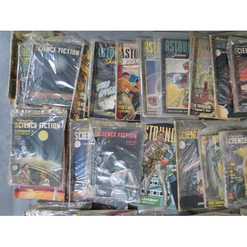 332 - A TRAY CONTAINING APPROXIMATELY SIXTY ASTOUNDING SCIENCE FICTION MAGAZINES, to include May 1942 the ... 