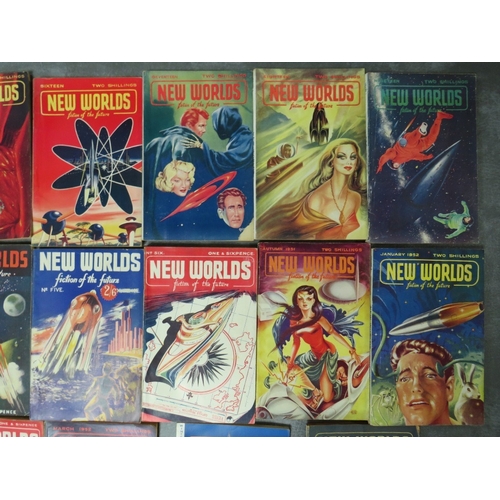 337 - FOURTEEN VINTAGE NEW WORLDS FICTION OF THE FUTURE MAGAZINES, mostly from the early 1950s