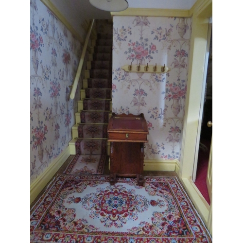 360 - AN EXCELLENT QUALITY ROTATING BASE DOLLS HOUSE, complete with fixed furniture, has shop frontage, H ... 