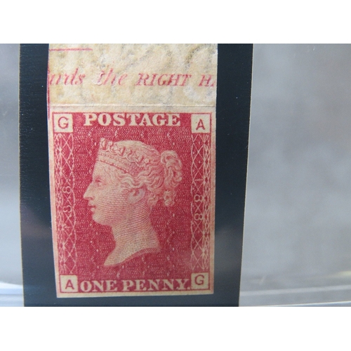 102 - QV MINT 1D RED, imprimatur, plate 188, marginal inscription