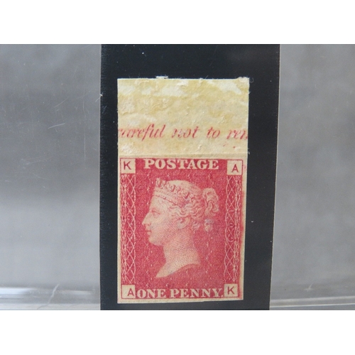 112 - QV MINT 1D RED, imprimatur, plate 109, marginal inscription