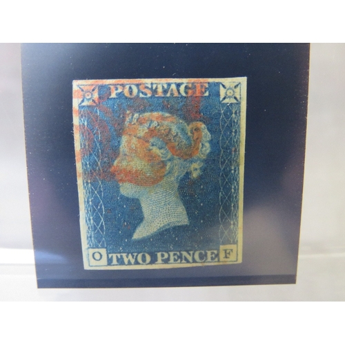 124 - QV USED 1840 2D BLUE, red mx 4 margins, lightly thinned