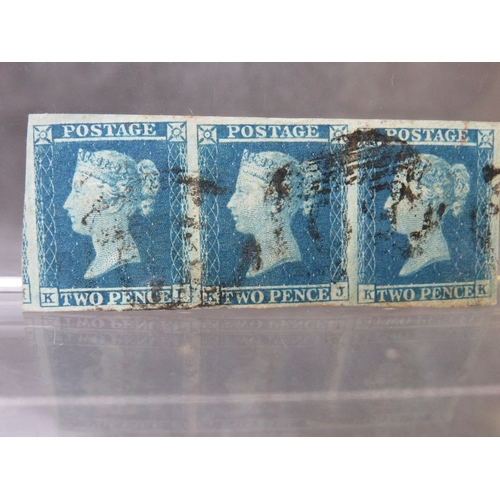 126 - QV NICE 4 MARGIN STRIP OF 1841 2D BLUES