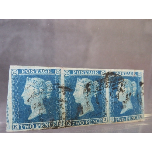 126 - QV NICE 4 MARGIN STRIP OF 1841 2D BLUES