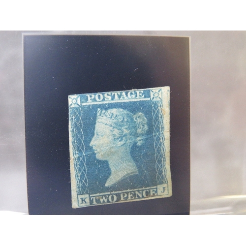 127 - QV MINT 1841 2D BLUE, creased