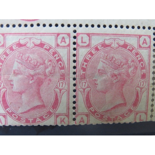 129 - QV MINT 3D ROSE, with marginal plate number 17 and postage in blue