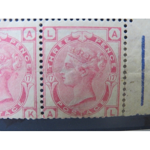 129 - QV MINT 3D ROSE, with marginal plate number 17 and postage in blue