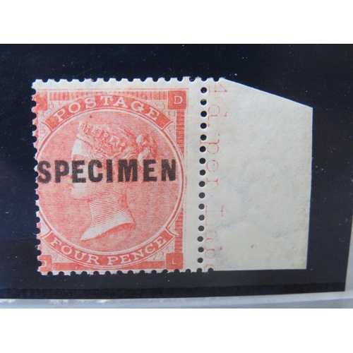 132 - QV MINT 4D, small corner letters, sheet margin on right, OVERPRINTED 'specimen'