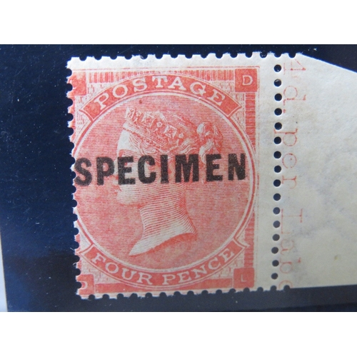 132 - QV MINT 4D, small corner letters, sheet margin on right, OVERPRINTED 'specimen'