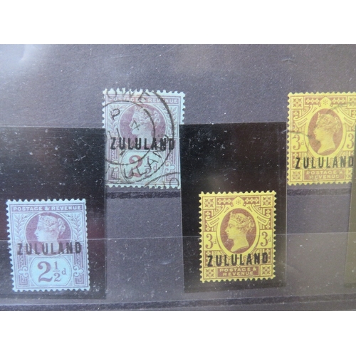 138 - QV MINT AND USED 2D BLUES, 3d yellows and 4d browns, 'ZULULAND' overprints